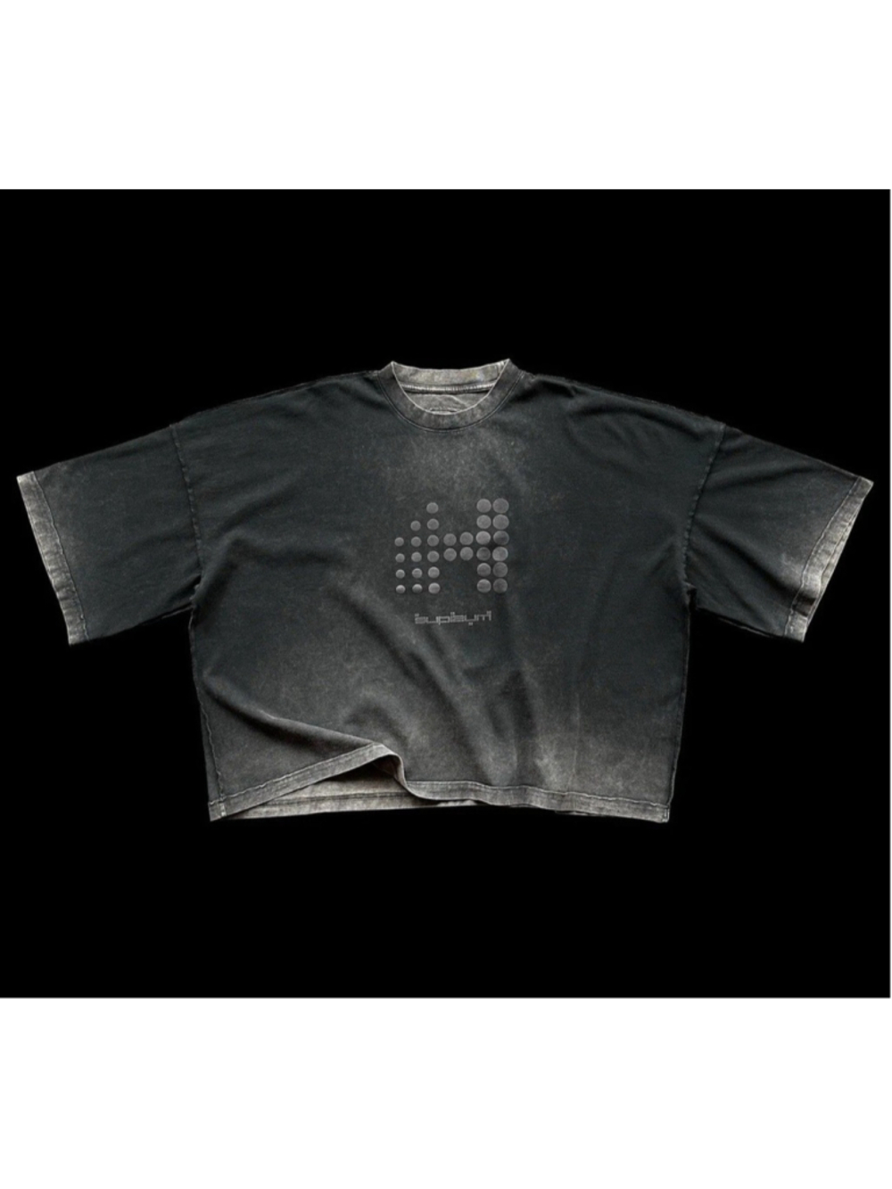 HUNI Design Unisex XL T-shirt Washed Black Oversized Relax Fit YE YEEZY